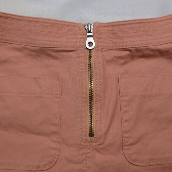 MADEWELL womens SKIRT denim JEAN mini PEACH coral FRAYED pockets SIZE 2 - Picture 5 of 11